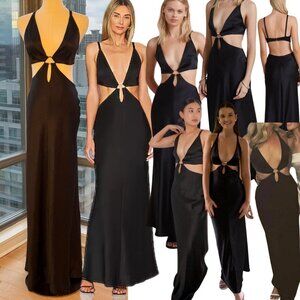 🆕 BEC + BRIDGE 🧿 NWOT Felix V Maxi Dress, Black - Sz S - AU 8 US 4